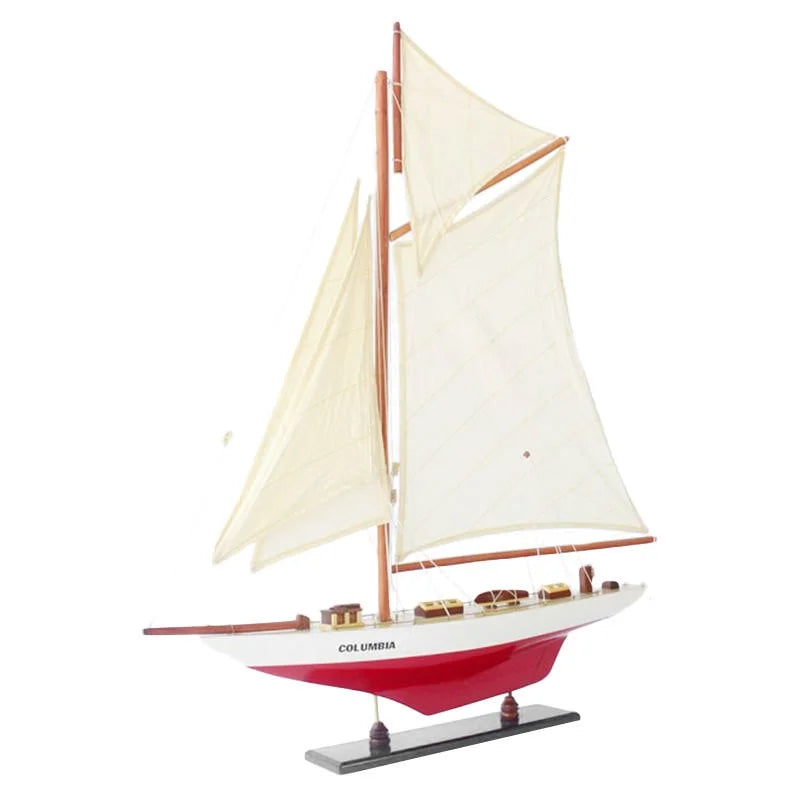 Columbia Yacht 67cms Tall Handmade Model - Red & White