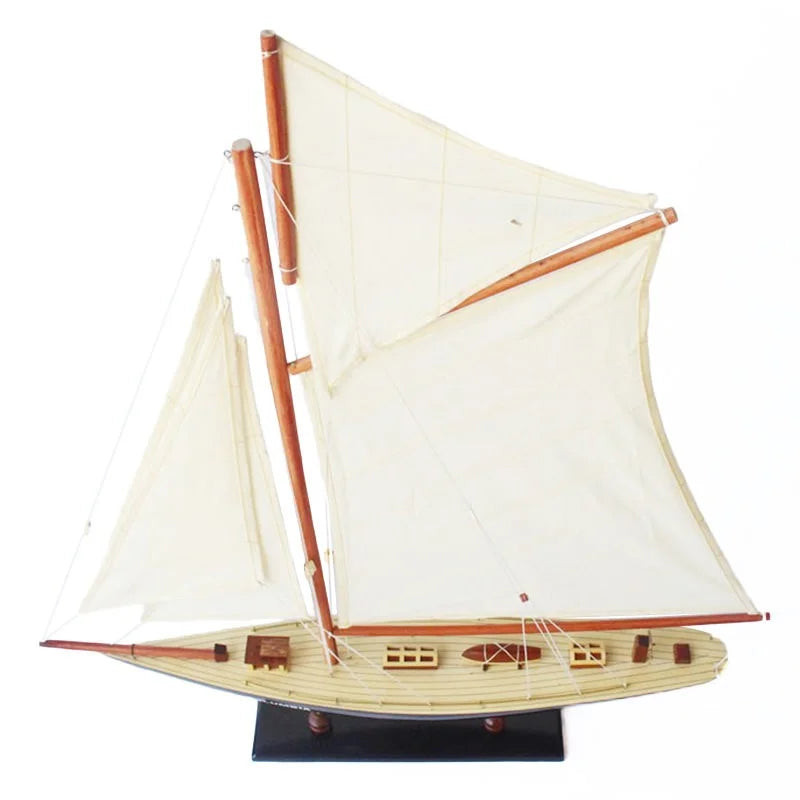 Columbia Yacht 67cms Tall Handmade Model - Red & Black