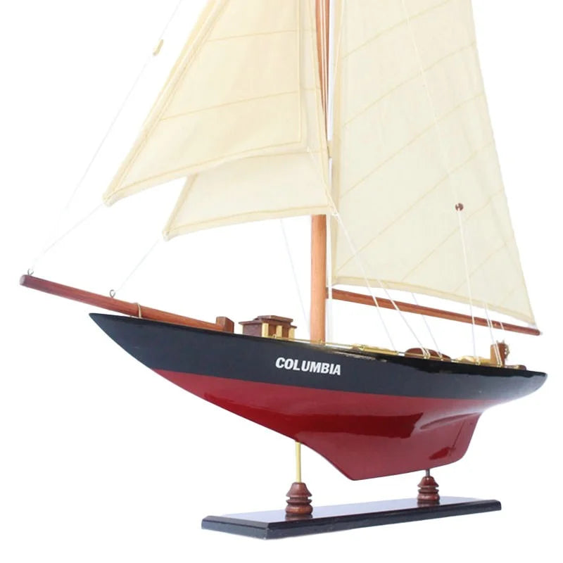 Columbia Yacht 67cms Tall Handmade Model - Red & Black