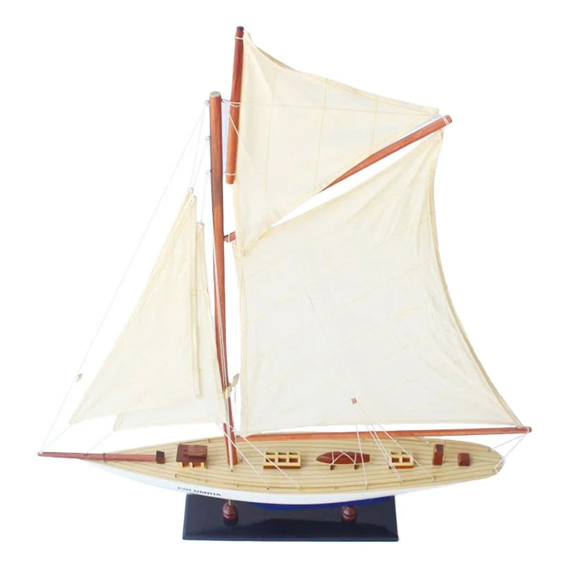 Columbia Yacht 67cms Tall Handmade Model - Blue & White
