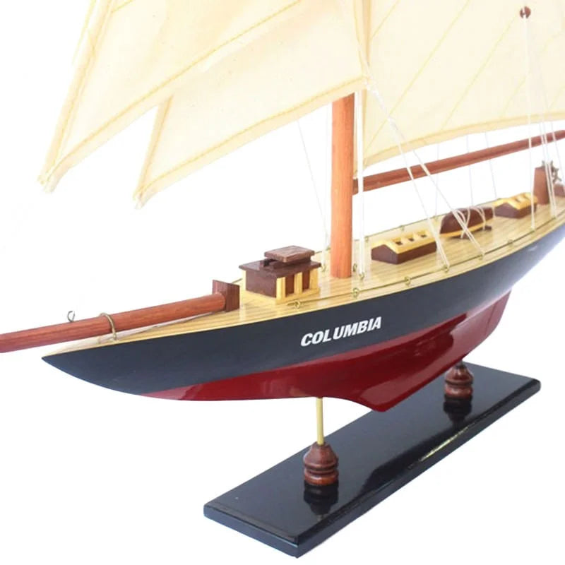 Columbia Yacht 67cms Tall Handmade Model - Red & Black