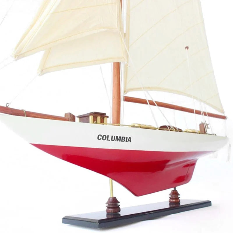 Columbia Yacht 67cms Tall Handmade Model - Red & White