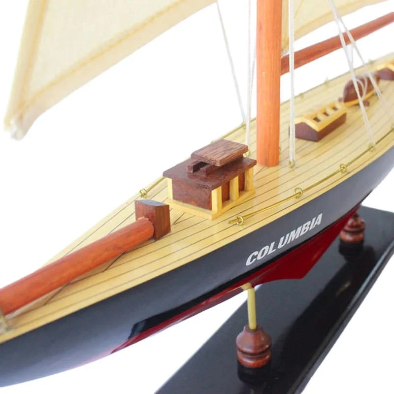 Columbia Yacht 67cms Tall Handmade Model - Red & Black