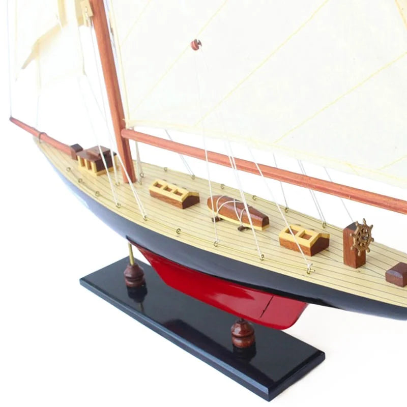 Columbia Yacht 67cms Tall Handmade Model - Red & Black