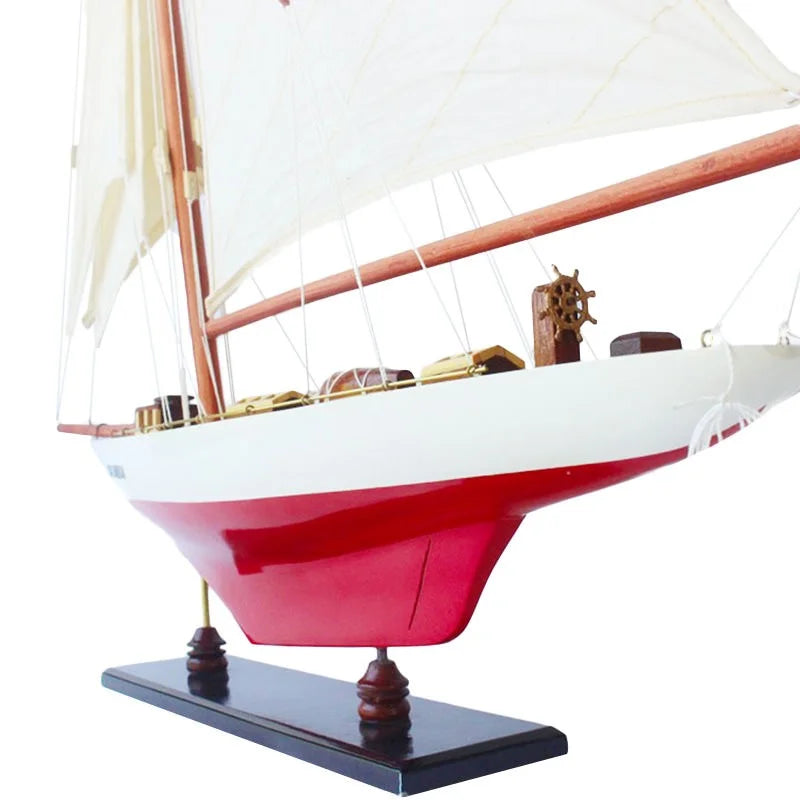 Columbia Yacht 67cms Tall Handmade Model - Red & White