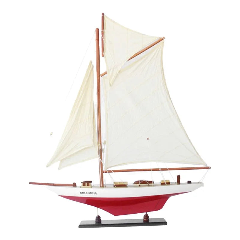 Columbia Yacht 67cms Tall Handmade Model - Red & White