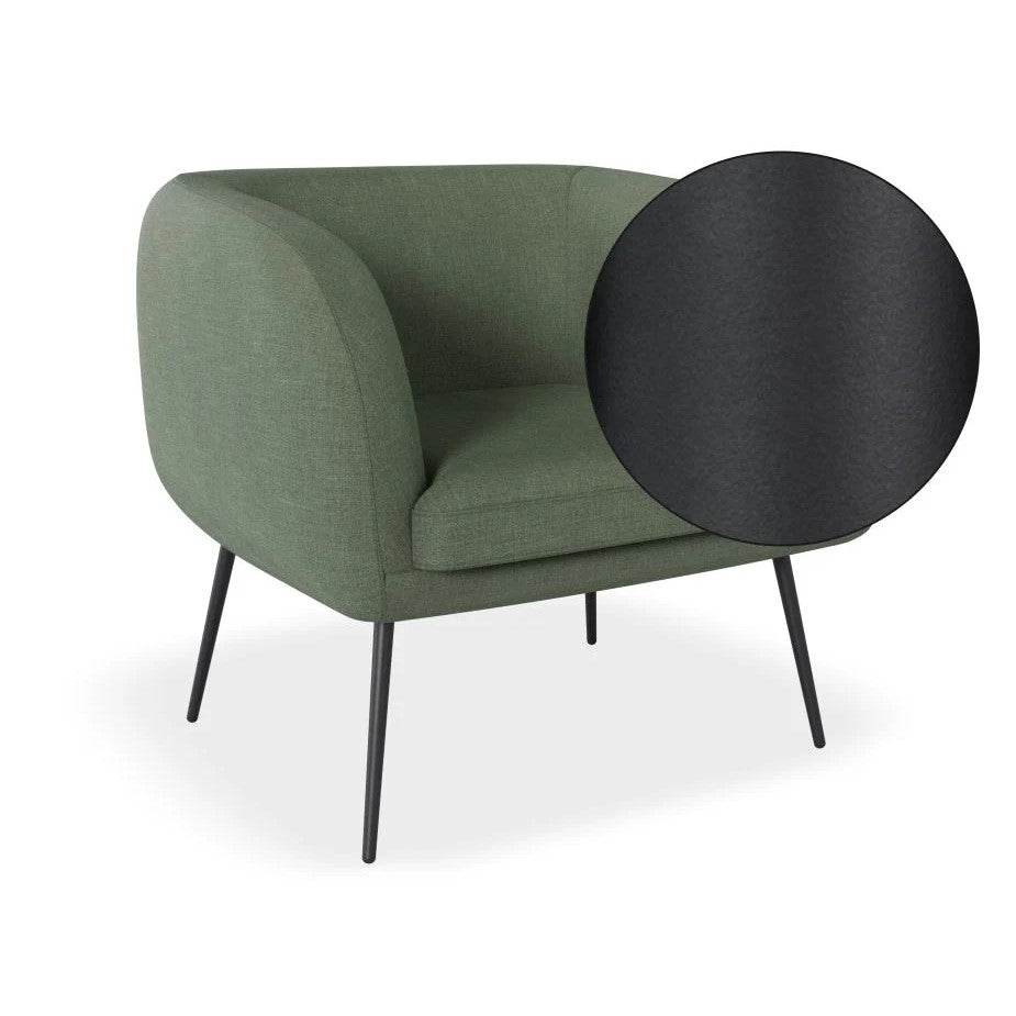 Comfort Bliss Green Single Seater Sofa (Available in 3 Frame Colors)