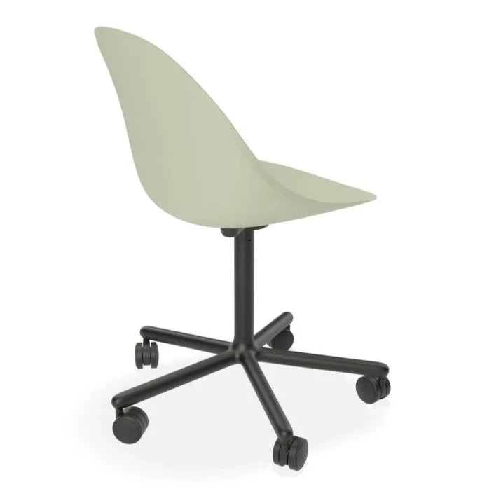 Comfort Dusty Green Seat Swivel Base with Castors Dining Chair