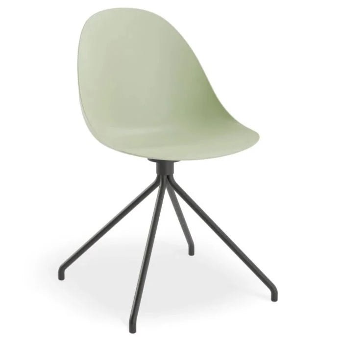Comfort Dusty Green Shell Seat Pyramid Base Dining Chair