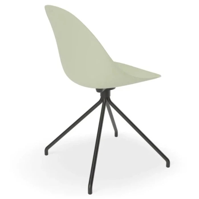 Comfort Dusty Green Shell Seat Pyramid Base Dining Chair