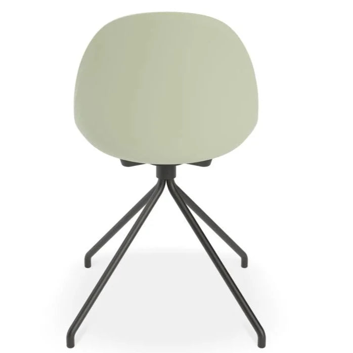 Comfort Dusty Green Shell Seat Pyramid Base Dining Chair