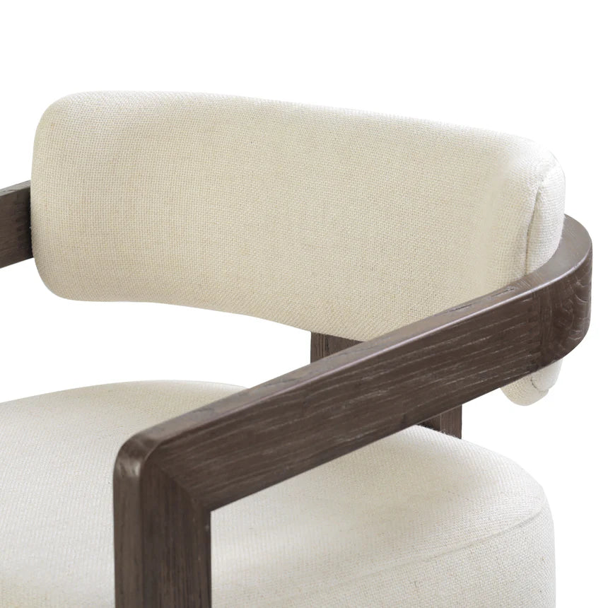 Comfort Stylish Walnut Armchair - Linen