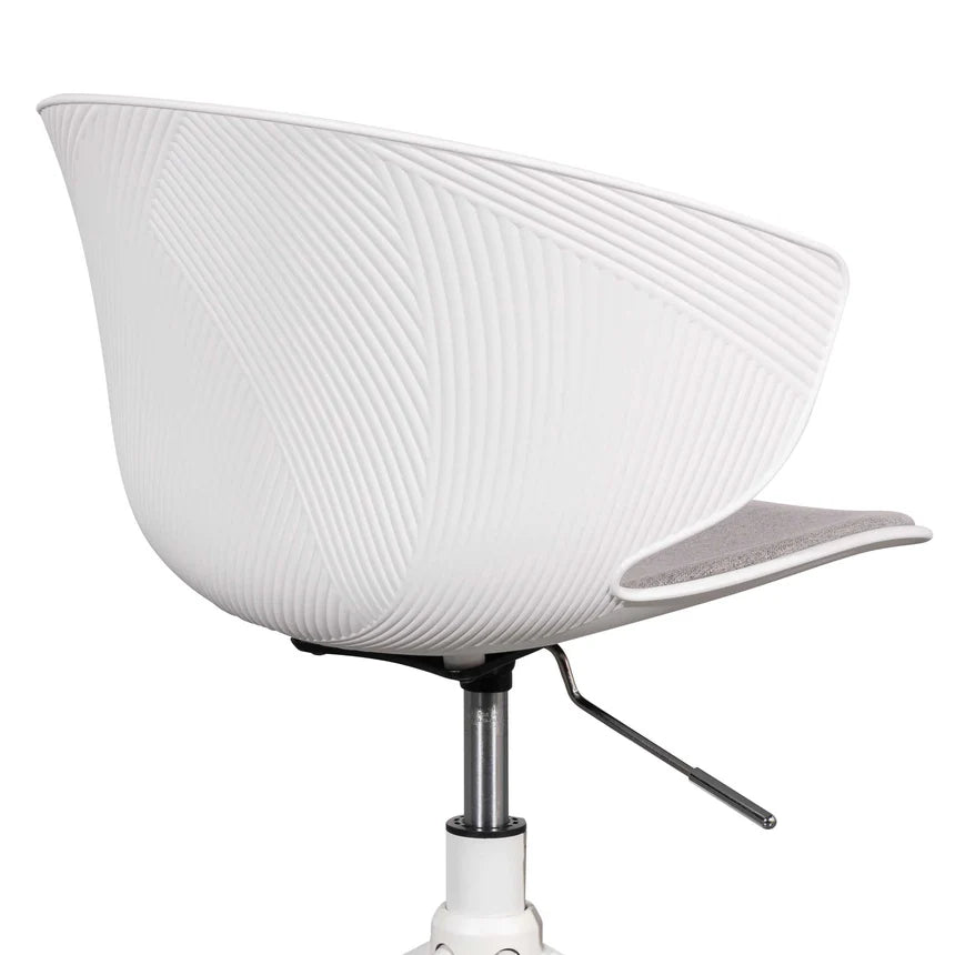 Comfort White Office Chair - Light Grey Seat