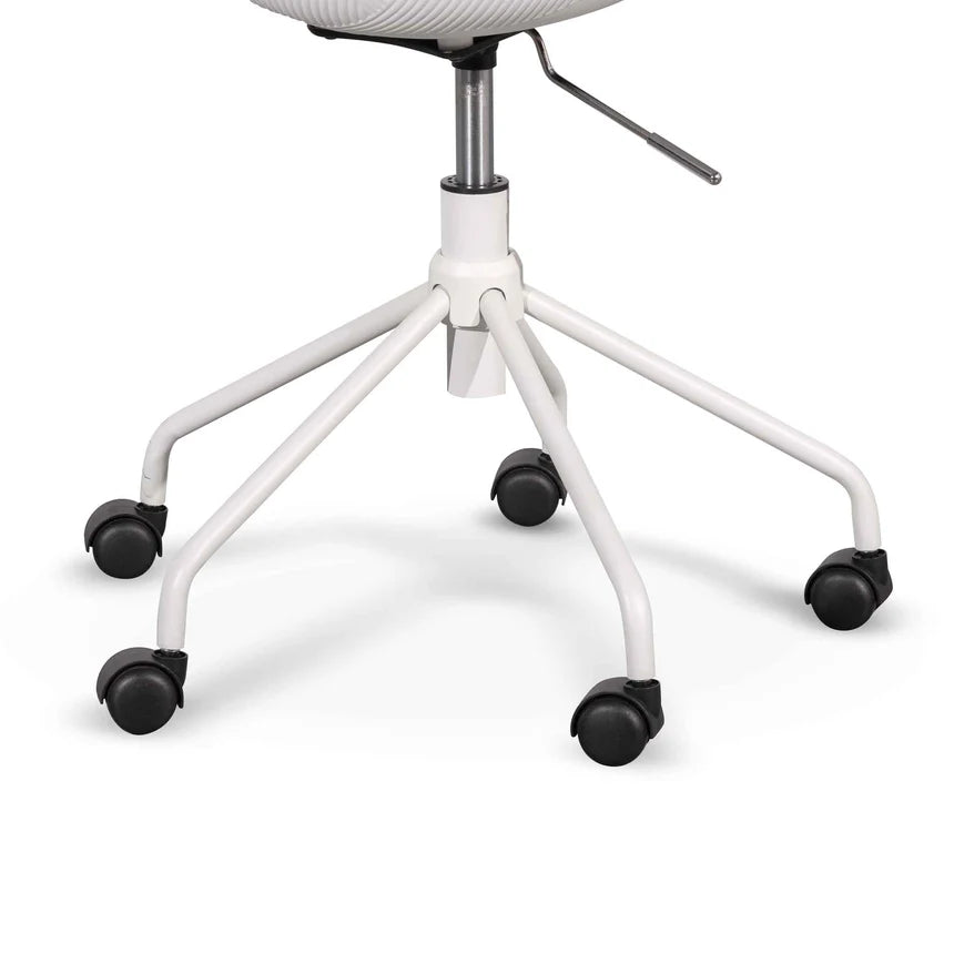 Comfort White Office Chair - Light Grey Seat