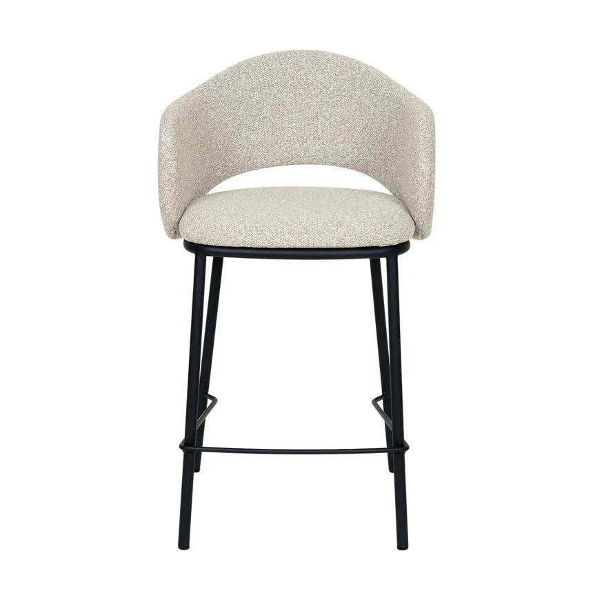 Comfortable Black Bar Stool Set of 2 - Clay Grey