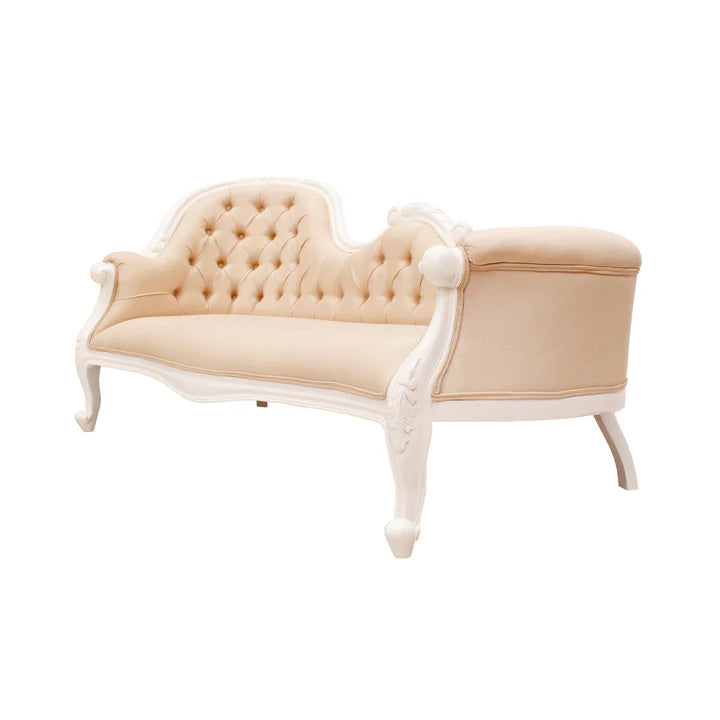 Comfortable Single End Chaise Sofa - Distressed White