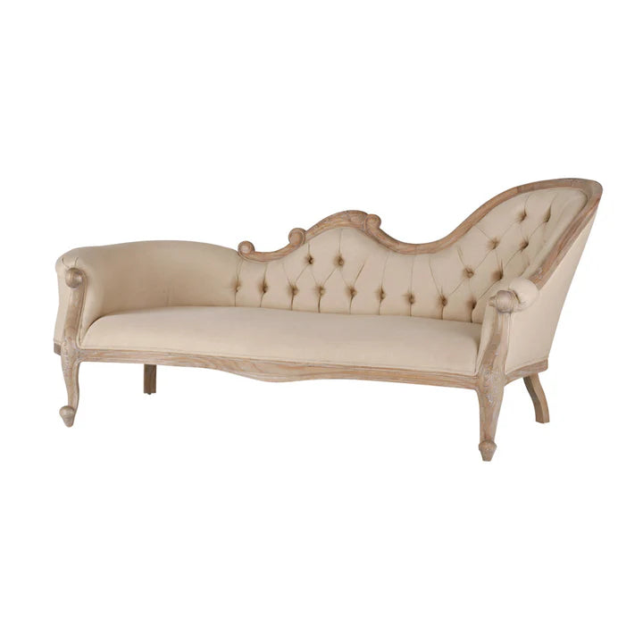 Comfortable Single End Chaise Sofa - Weathered Oak