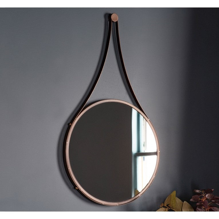 Compact Elegance Avenue Mirror with Hanging Strap 41cms