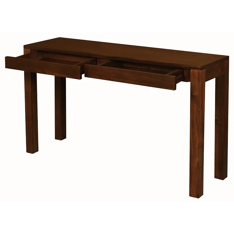 Contemporary 2-Drawer Sofa Table - Brown