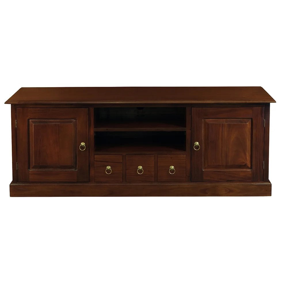 Contemporary 2 Door 3 Drawer Entertainment Unit - Brown