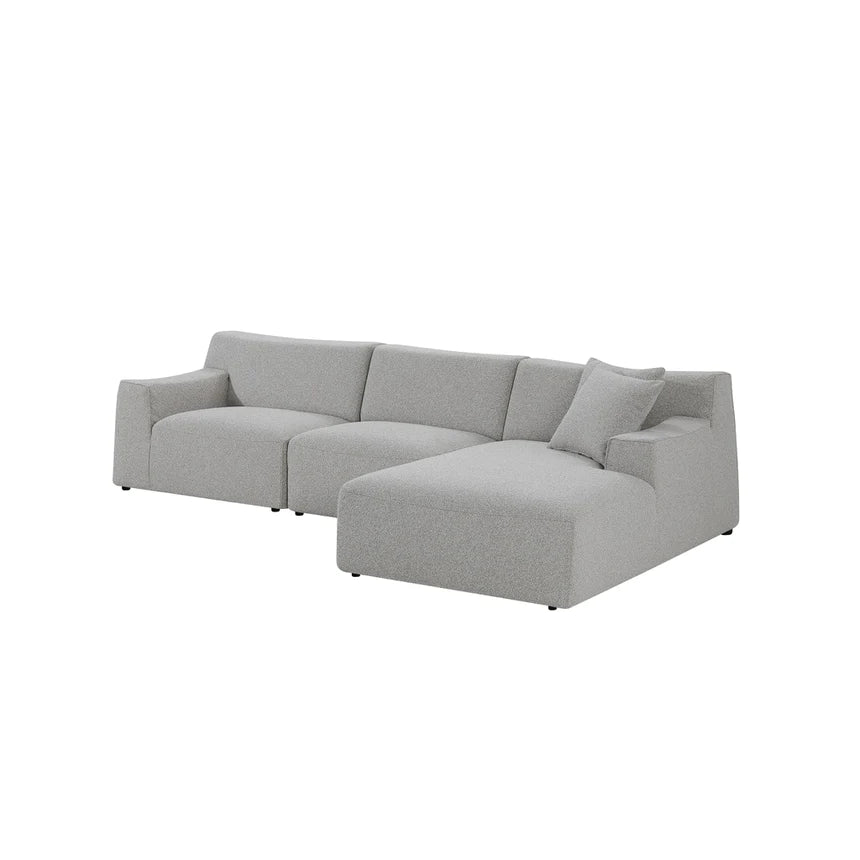 Contemporary 3-Seater Right Chaise Sofa - Grey