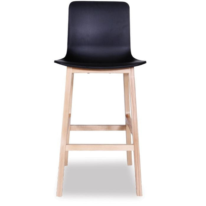 Contemporary Black Shell Wood Stool (Available in 2 Sizes)
