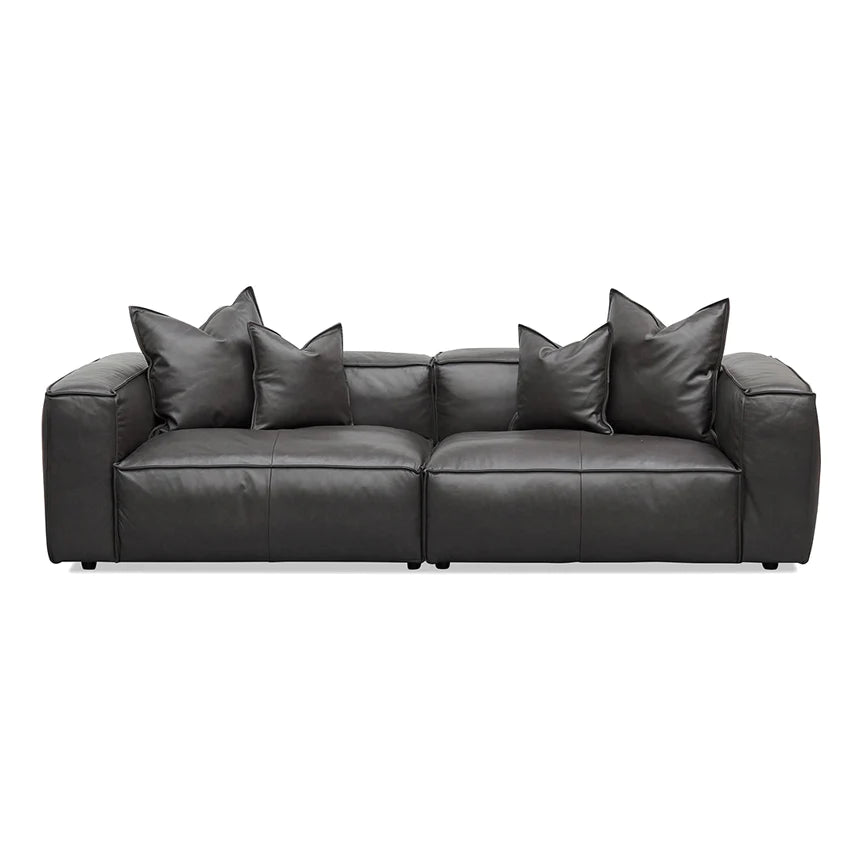 Contemporary Chic 4-Seater Sofa with Cushion-Black