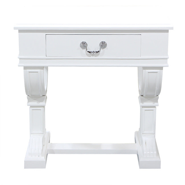 Contemporary Curtis Decorator Bedside Table - White