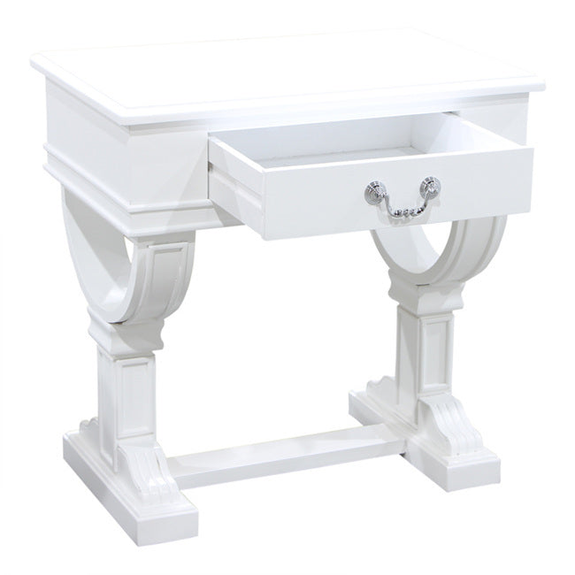 Contemporary Curtis Decorator Bedside Table - White