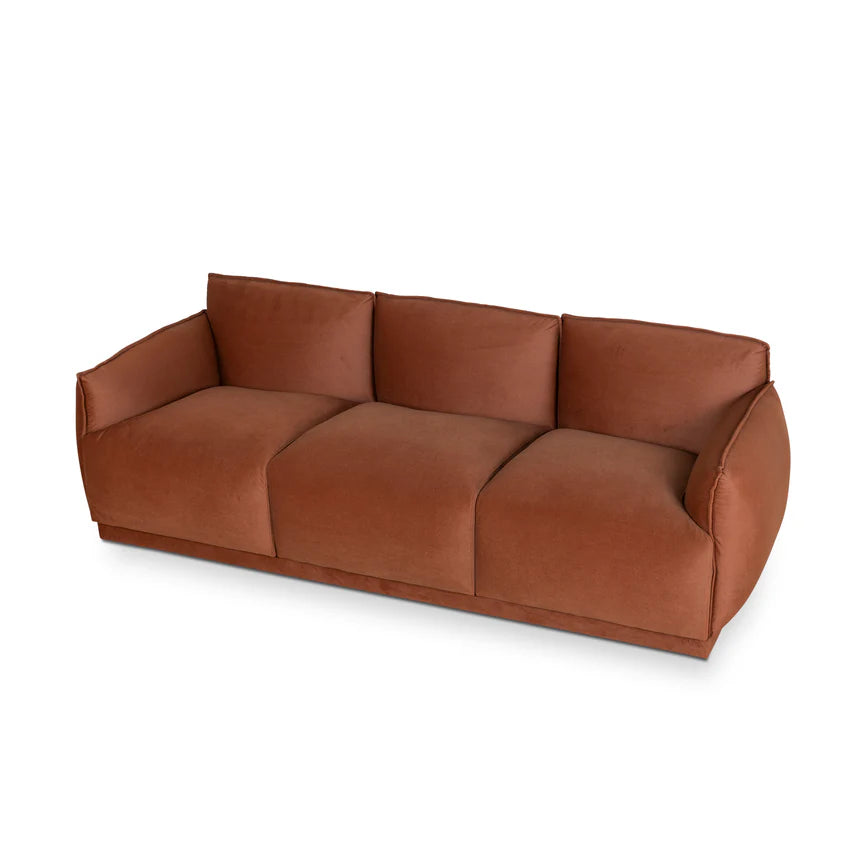 Contemporary Orion 3-Seater Sofa - Orange