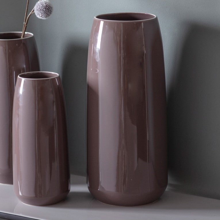 Contemporary Vase with Gloss Brown Appeal (Available in 3 Sizes)