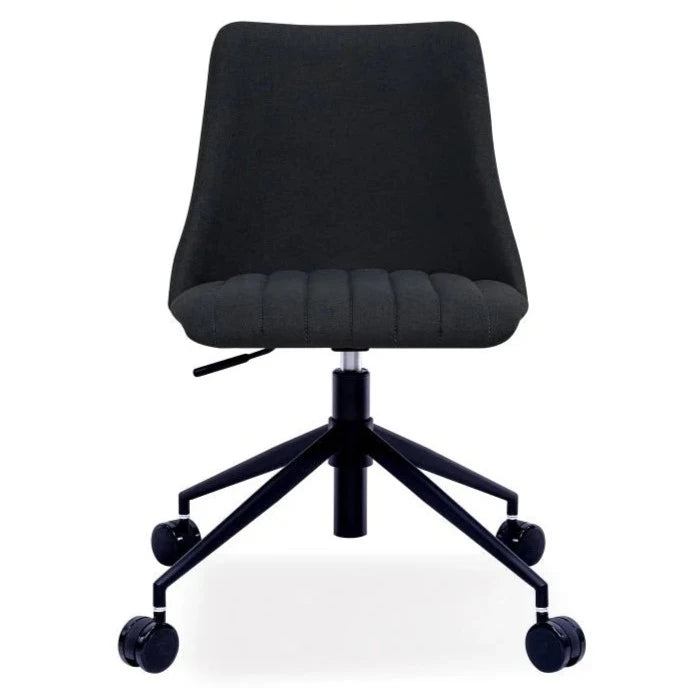 Contemporary Vintage Black Fabric Seat Office Chair
