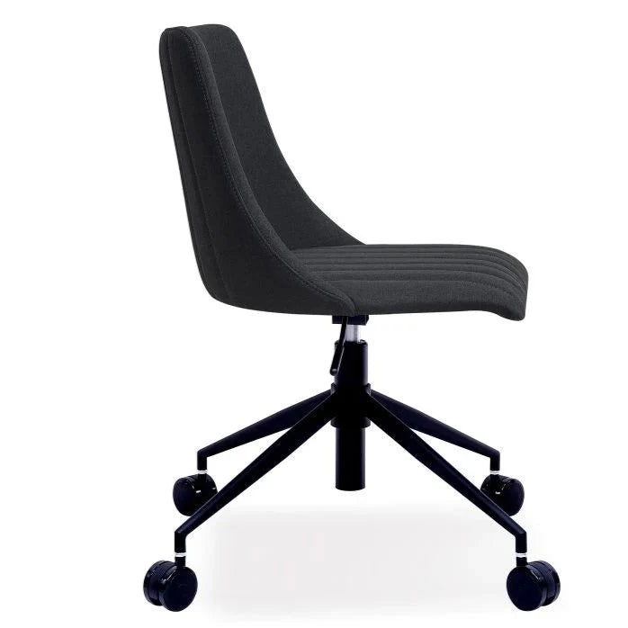 Contemporary Vintage Black Fabric Seat Office Chair