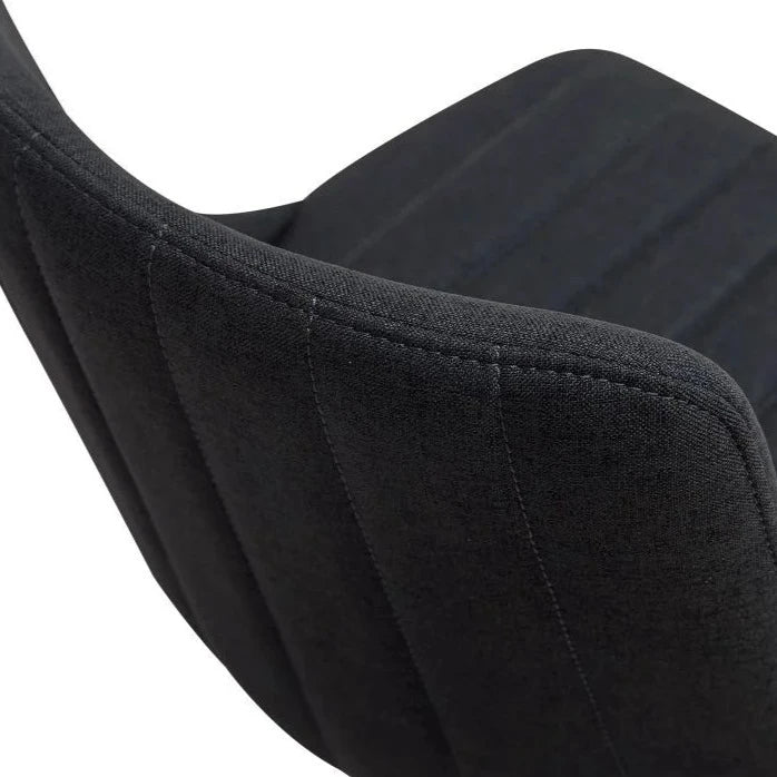 Contemporary Vintage Black Fabric Seat Office Chair
