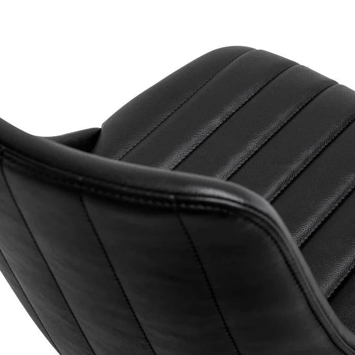 Contemporary Vintage Black Leather Seat Office Chair
