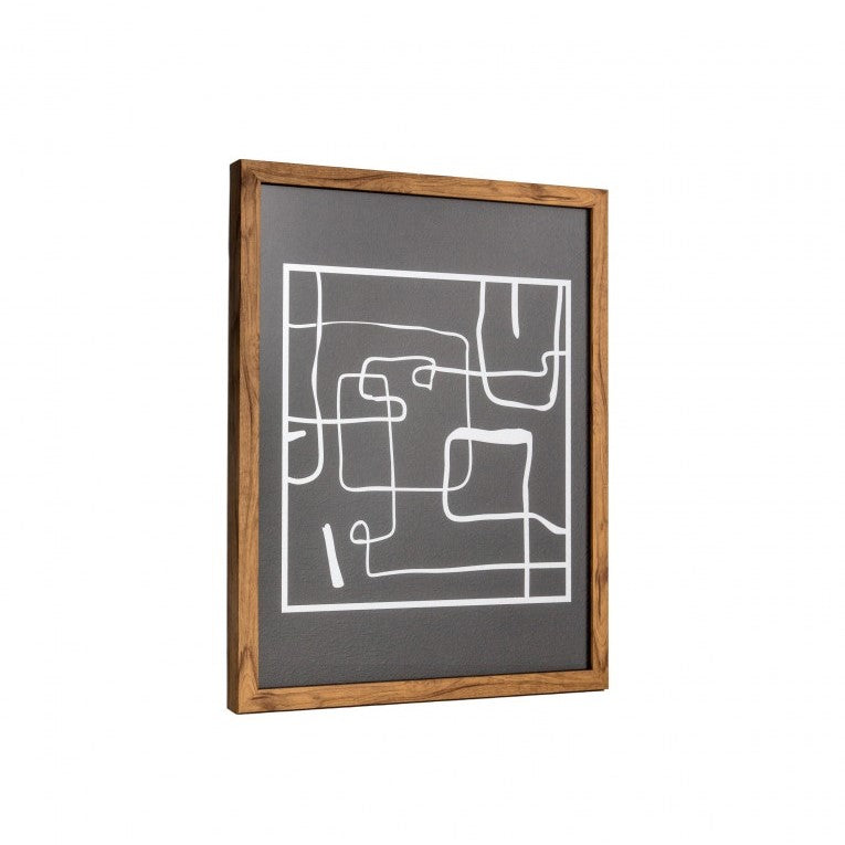 Contours in Darkness Beauty Line Drawing Framed Art