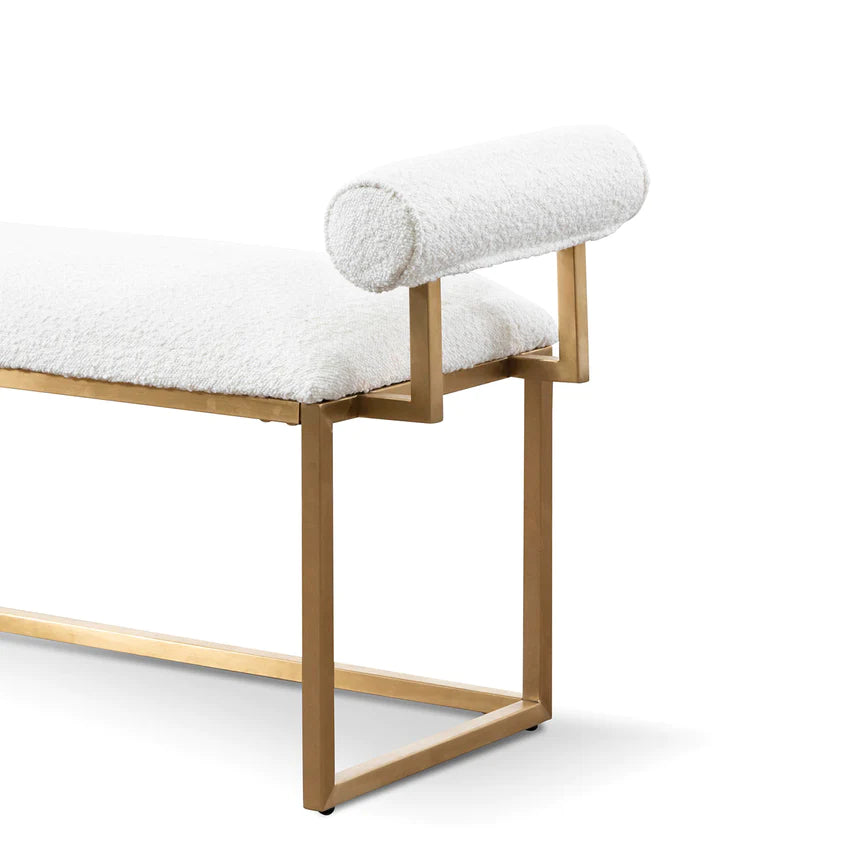Cozy Boucle Dining Benches 142cms - White