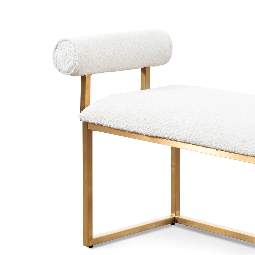 Cozy Boucle Dining Benches 142cms - White