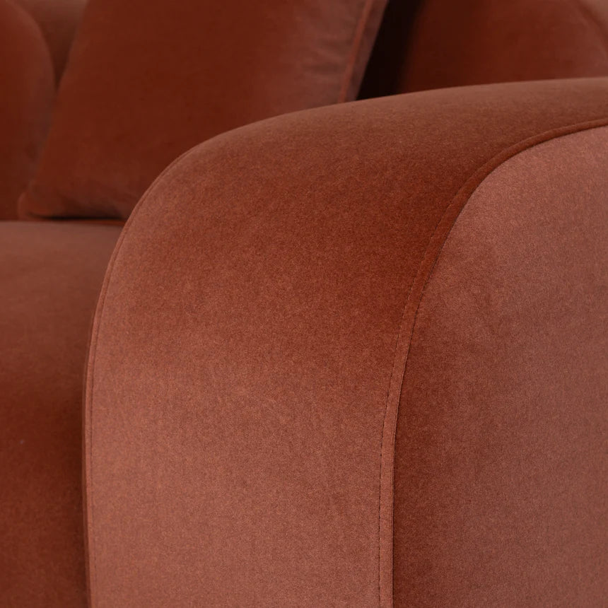 Cozy Minimalist Design 3-Seater Sofa - Orange