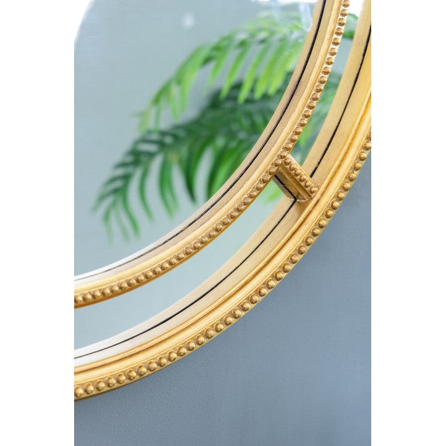 Crafted Beaded Framed Round Wall Mirror