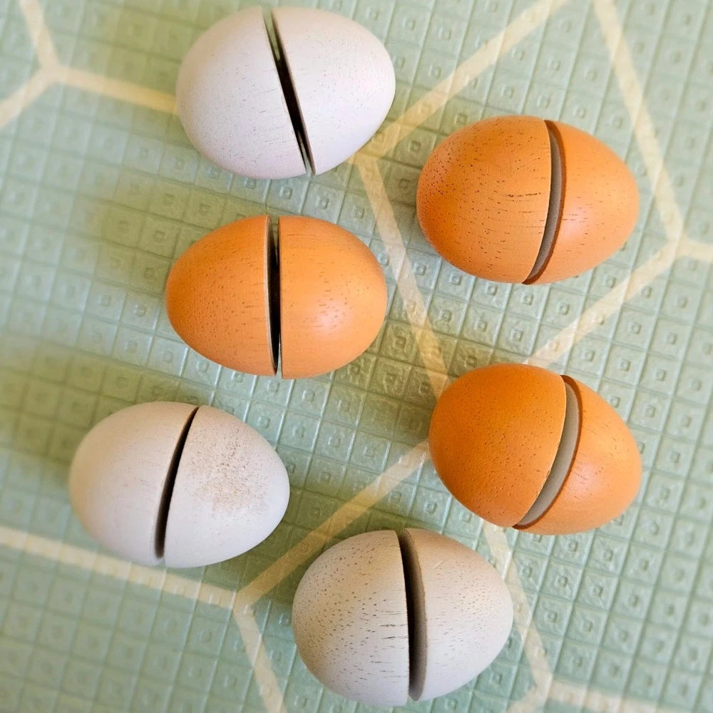 Crafted Wooden Eggs - Set of 6