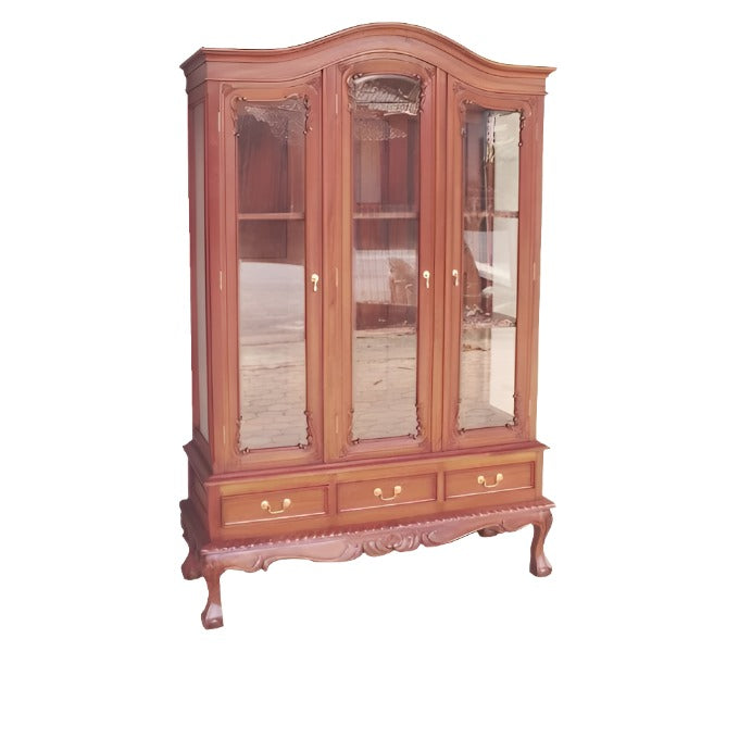 Craftsmanship Chippendale Glass Display Cabinet - Light Mahogany