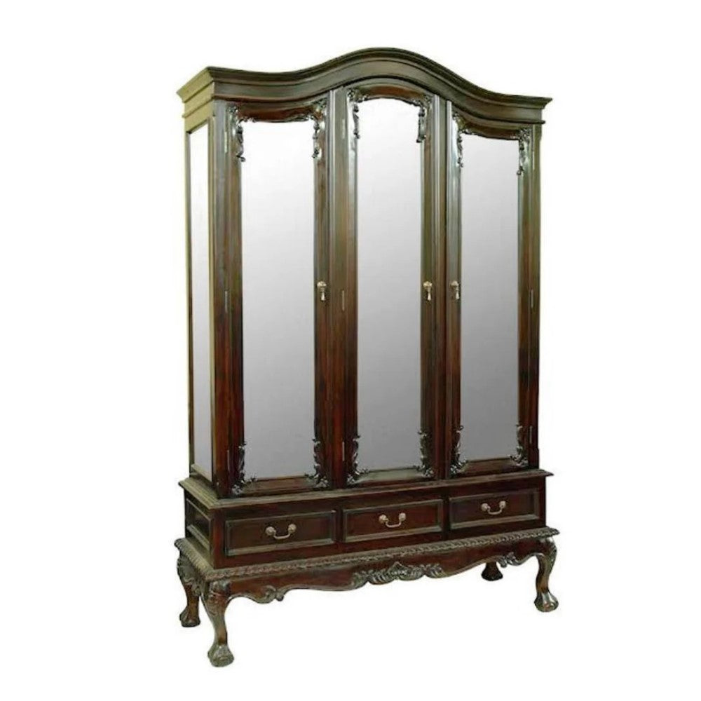Craftsmanship Chippendale Glass Display Cabinet - Dark Mahogany
