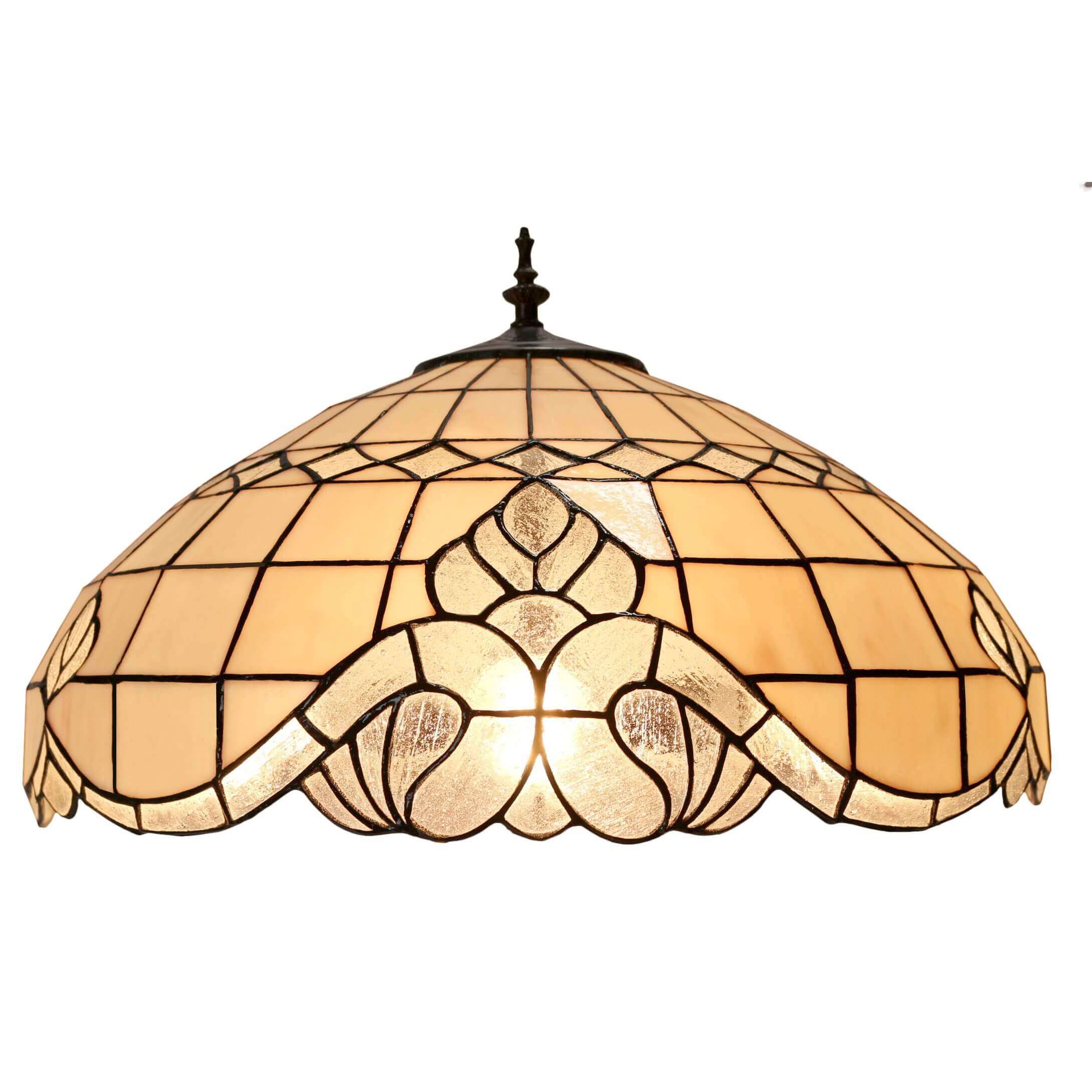 Creamy Tiffany Stained Glass Floor Lamp
