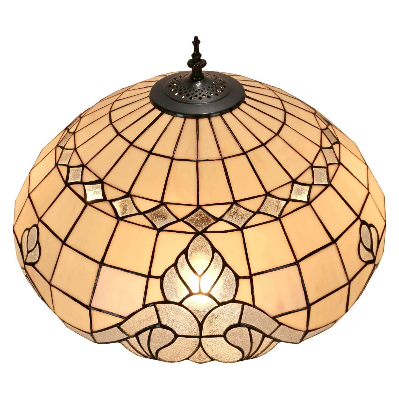 Creamy Tiffany Stained Glass Floor Lamp