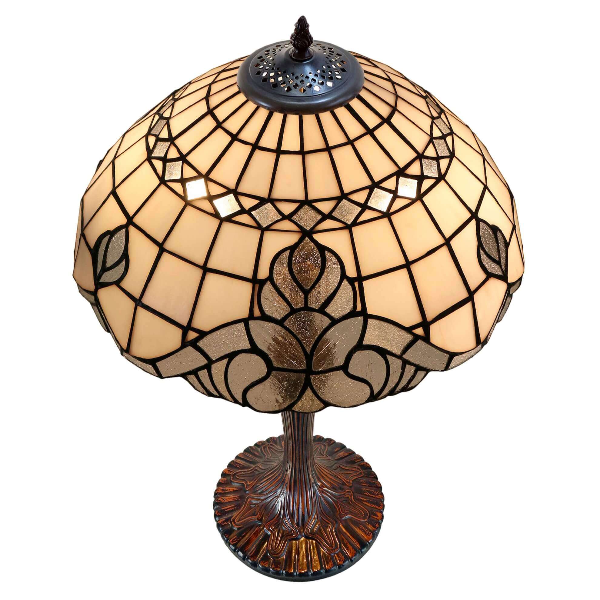 Creamy Tiffany Stained Glass Table Lamp (Available in 3 Sizes)