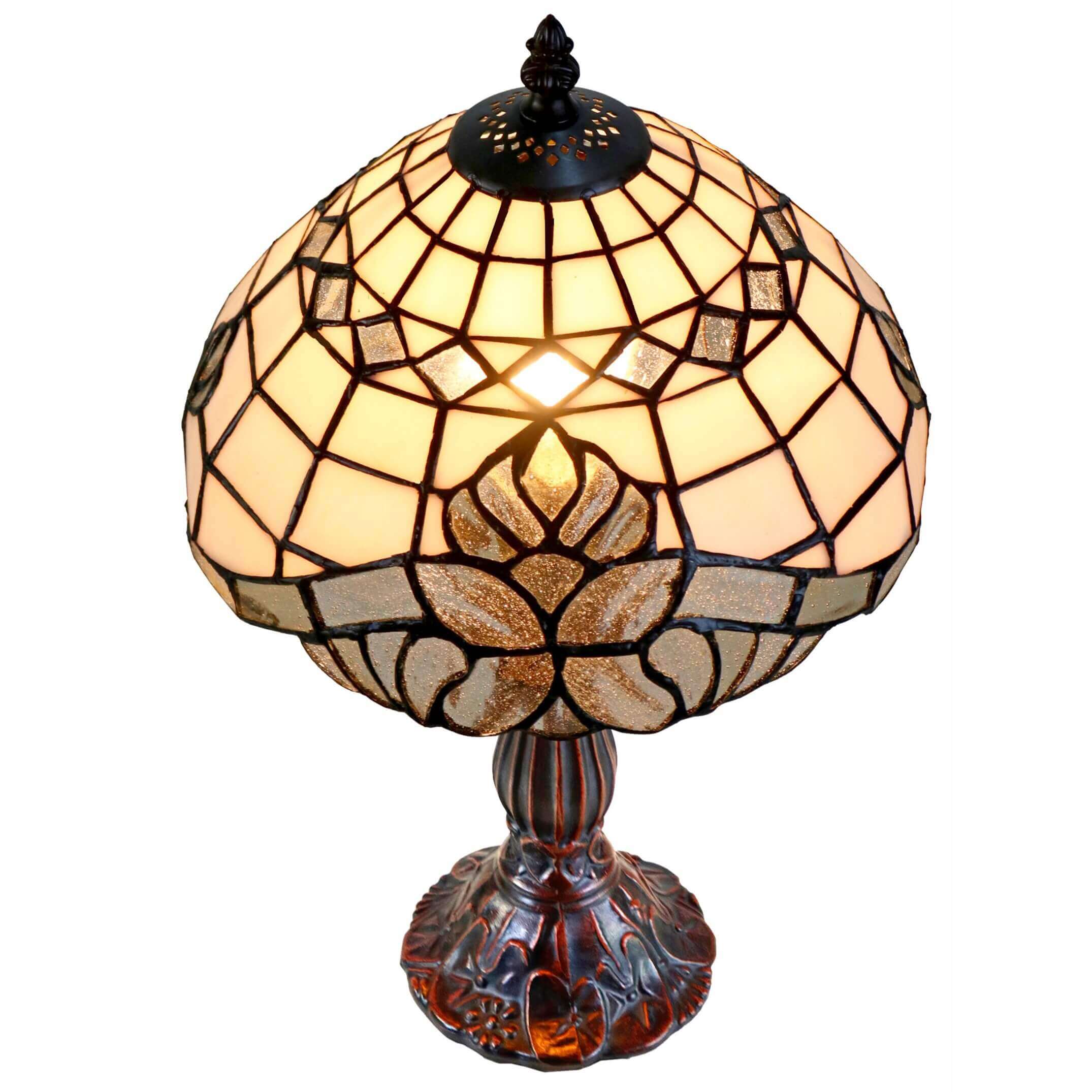 Creamy Tiffany Stained Glass Table Lamp (Available in 3 Sizes)