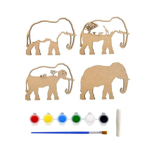 Creative Crafty Kits Woodcraft Diorama - Elephant