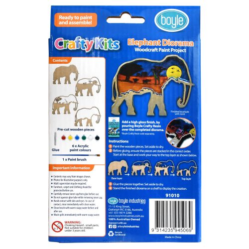 Creative Crafty Kits Woodcraft Diorama - Elephant