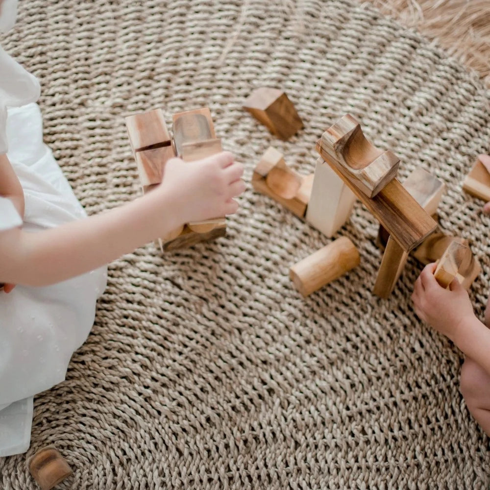 Creative Natural Wood Blocks - 34 Pcs